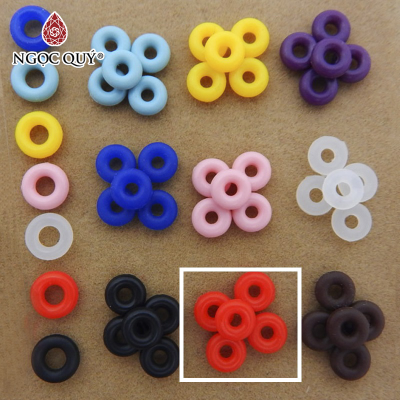 [HCM]Combo 10 cái nút đệm nhựa cao su chặn vòng nhiều màu handmade DIY - Ngọc Quý Gemstones