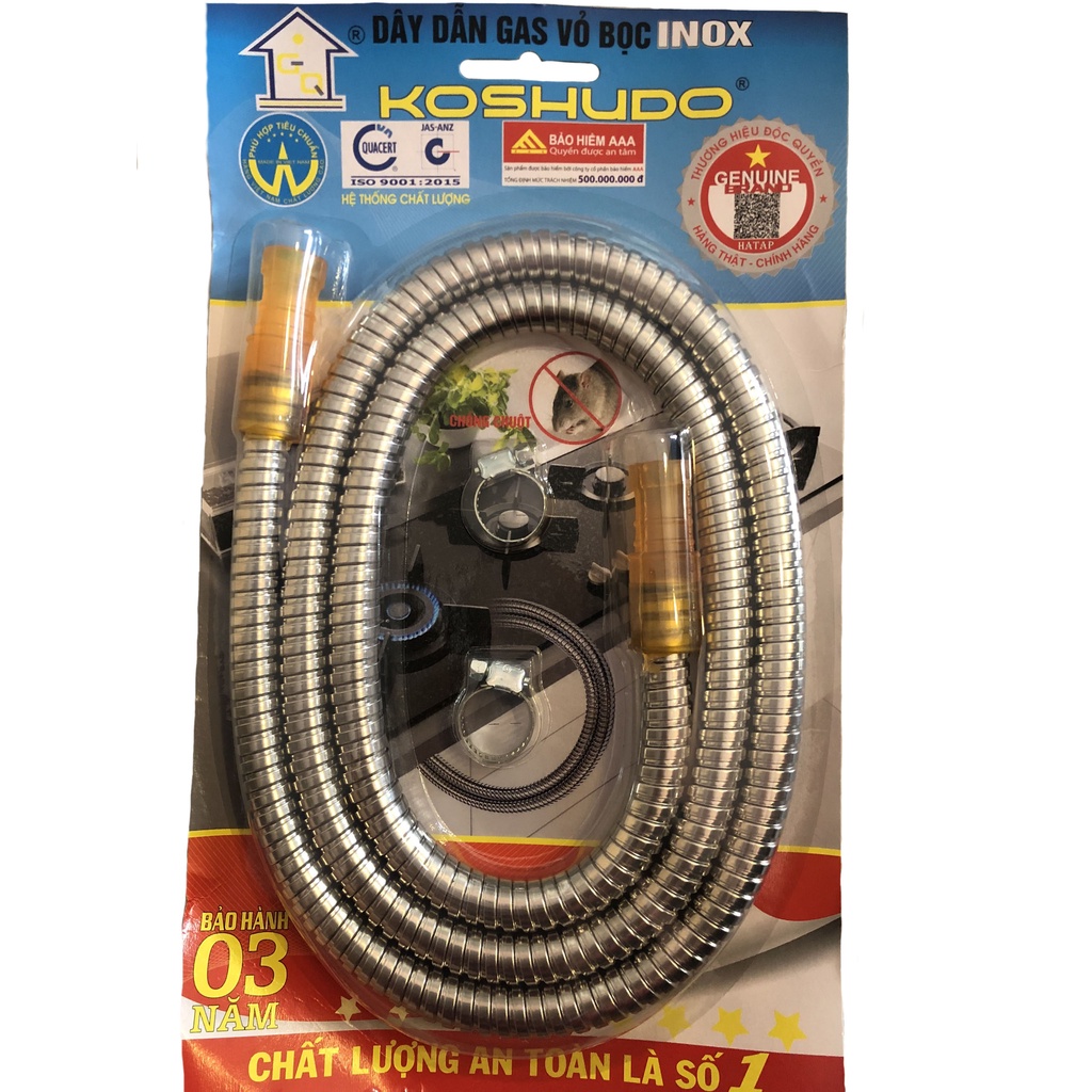 Dây bếp ga vỏ bọc inox cao cấp