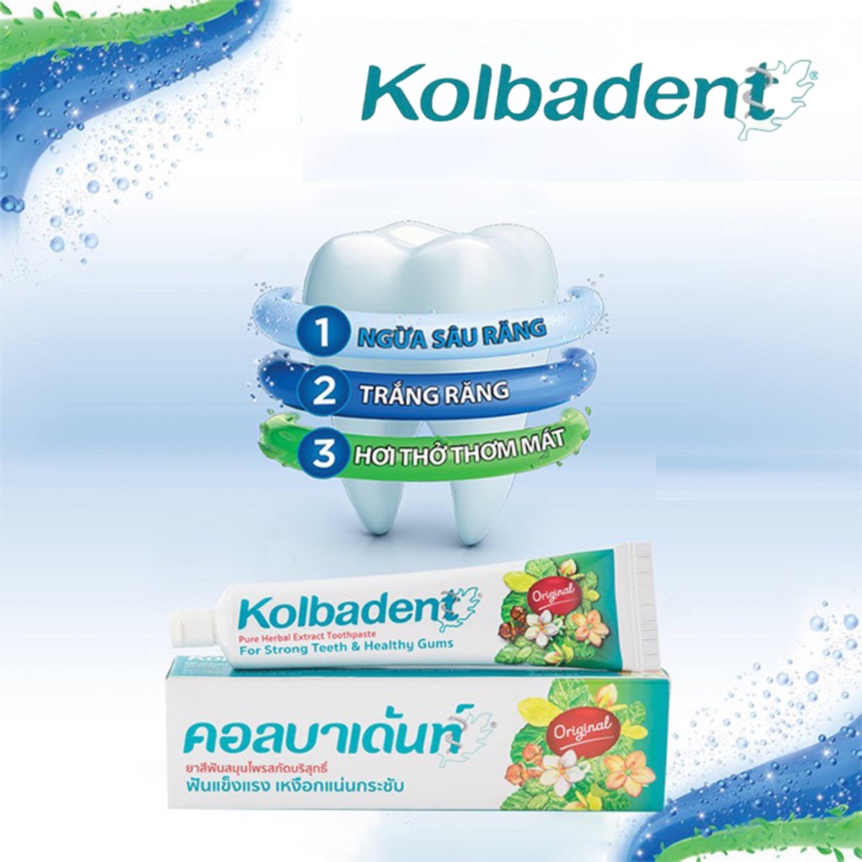 Kem Đánh Răng Thảo Dược Thuần Khiết Kolbadent 100g (Thái Lan)
