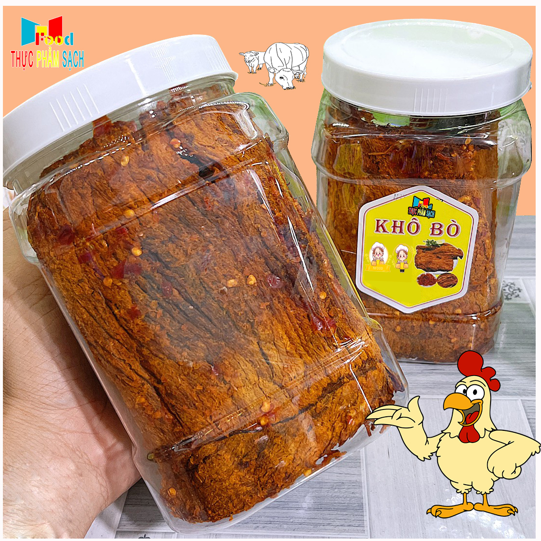 Bò Khô Miếng Loại 1- thơm ngon đệ nhất | 500gram - Khô Bò Mềm - Cay Nhẹ