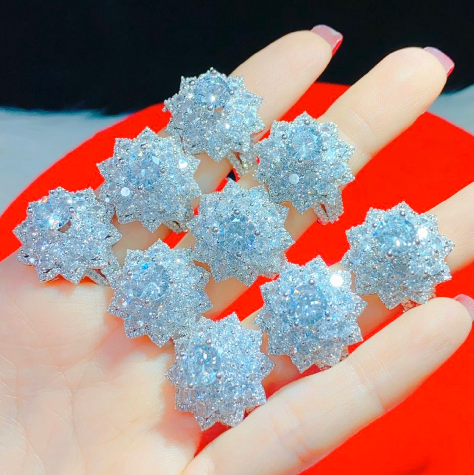 Nhẫn nữ hoa tuyết, N1705159 Juri Shop - Giống Vàng Thật 99% - Chất liệu mạ vàng 4 lớp, Bền Màu Vĩnh Viễn Không Đen - Dùng Đi Tiệc