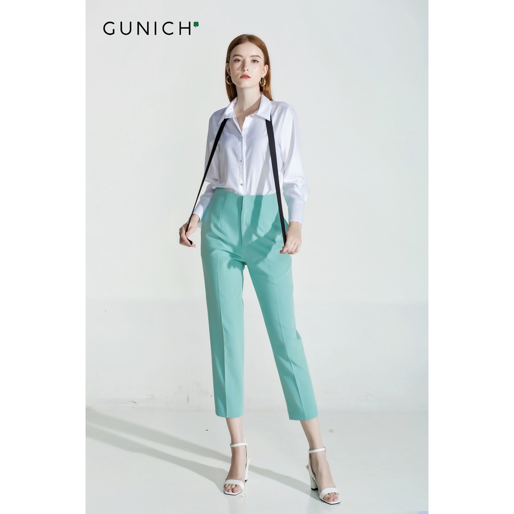Áo sơ mi trắng phối dây lụa Gunich