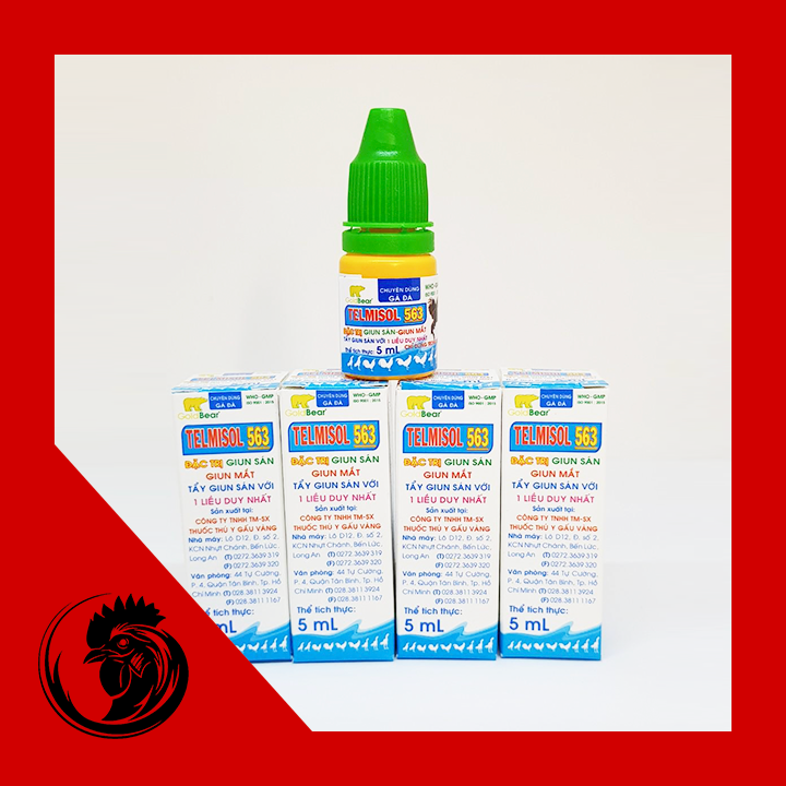 TELMISOL 563 - TẨY GIUN SÁN GIUN MẮT GÀ ĐÁ COMBO 2 LỌ
