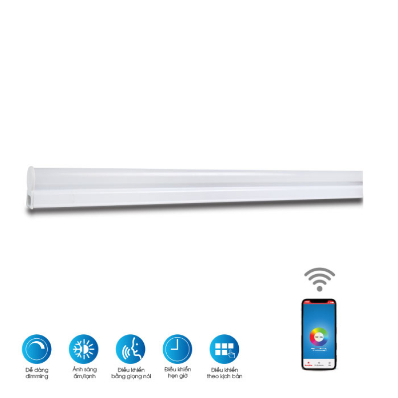 Bộ đèn LED tuýp wifi Chính hãng Rạng Đông Siêu tiết kiệm điện Dễ dàng lắp đặt Cho ánh sáng đẹp Giải pháp cho smart house BD LT04 N02 120/16W.WF