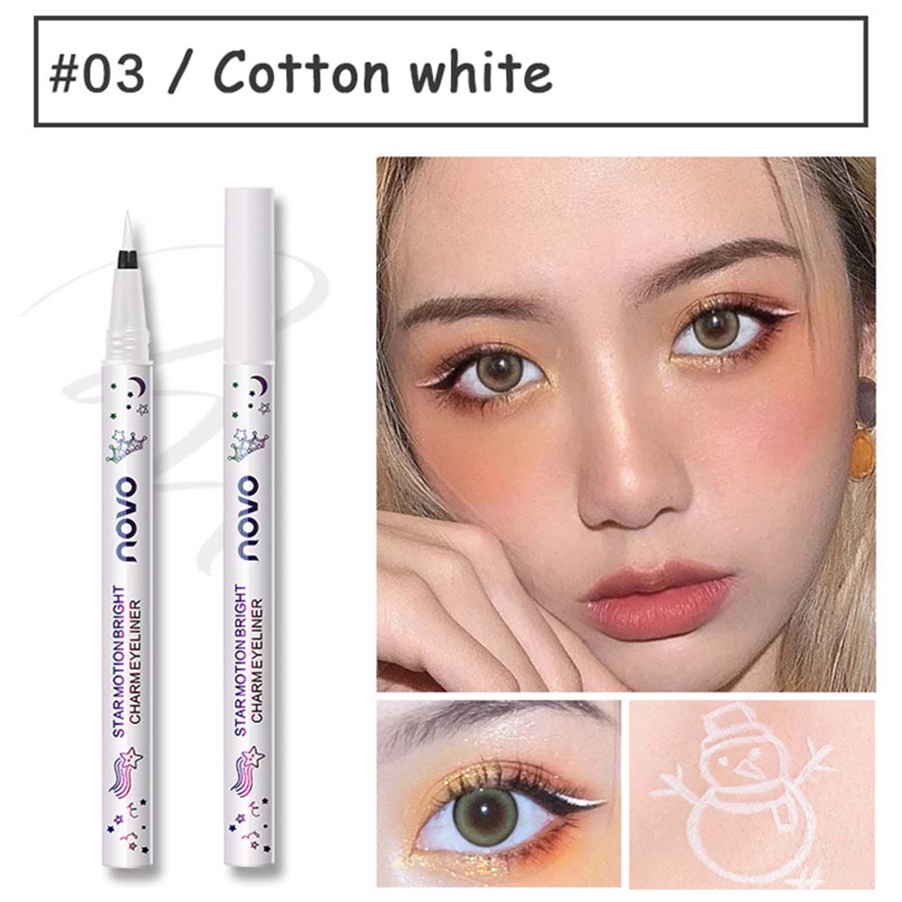 BAIXL kẻ mắt Novo Chống mồ hôi Không thấm nước Người bắt đầu Bút kẻ mắt đầy màu sắc mới Chữ viết tay Kẻ mắt nàng tiên cá Bút kẻ mắt