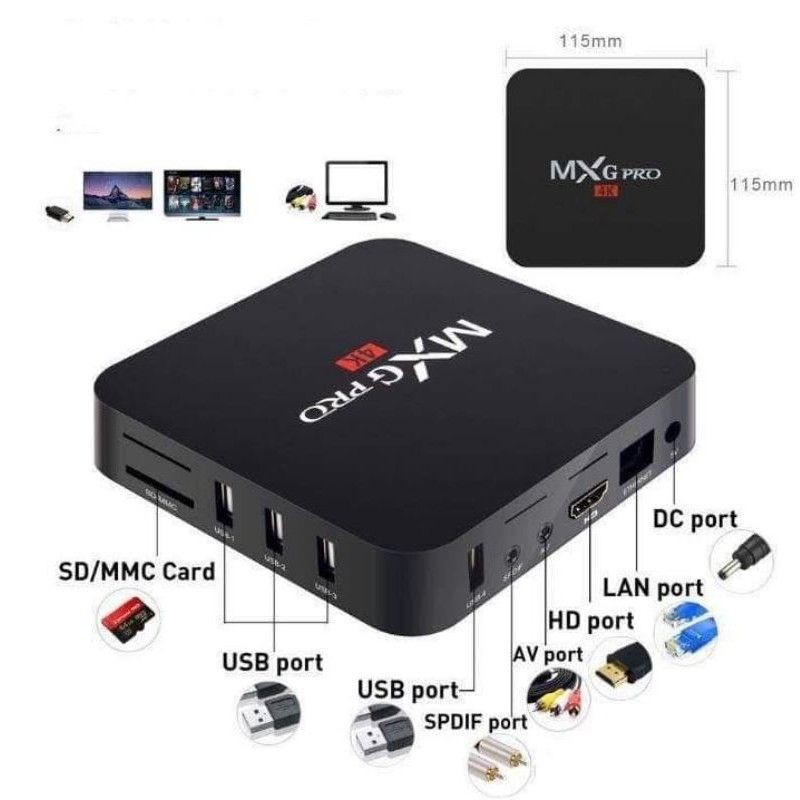 Android TV Box MXQ PRO 4K bản 16G+256GB Tiếng Việt Wifi 5G, Android tivi box