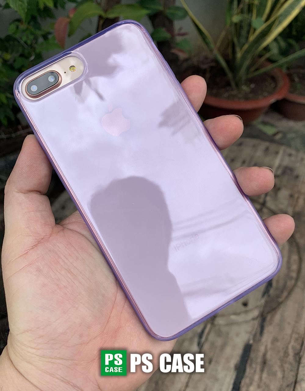 Ốp lưng dẻo tím mờ chống sốc cao cấp dành cho iPhone 7 Plus / iPhone 8 Plus - PS Case phân phối