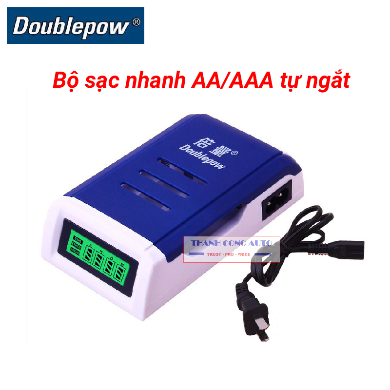 {Chính hãng} Bộ Sạc Pin AA, AAA K209 Doublepow tự ngắt khi đầy Tốc Độ Cao Hiển Thị Màn Hình LCD