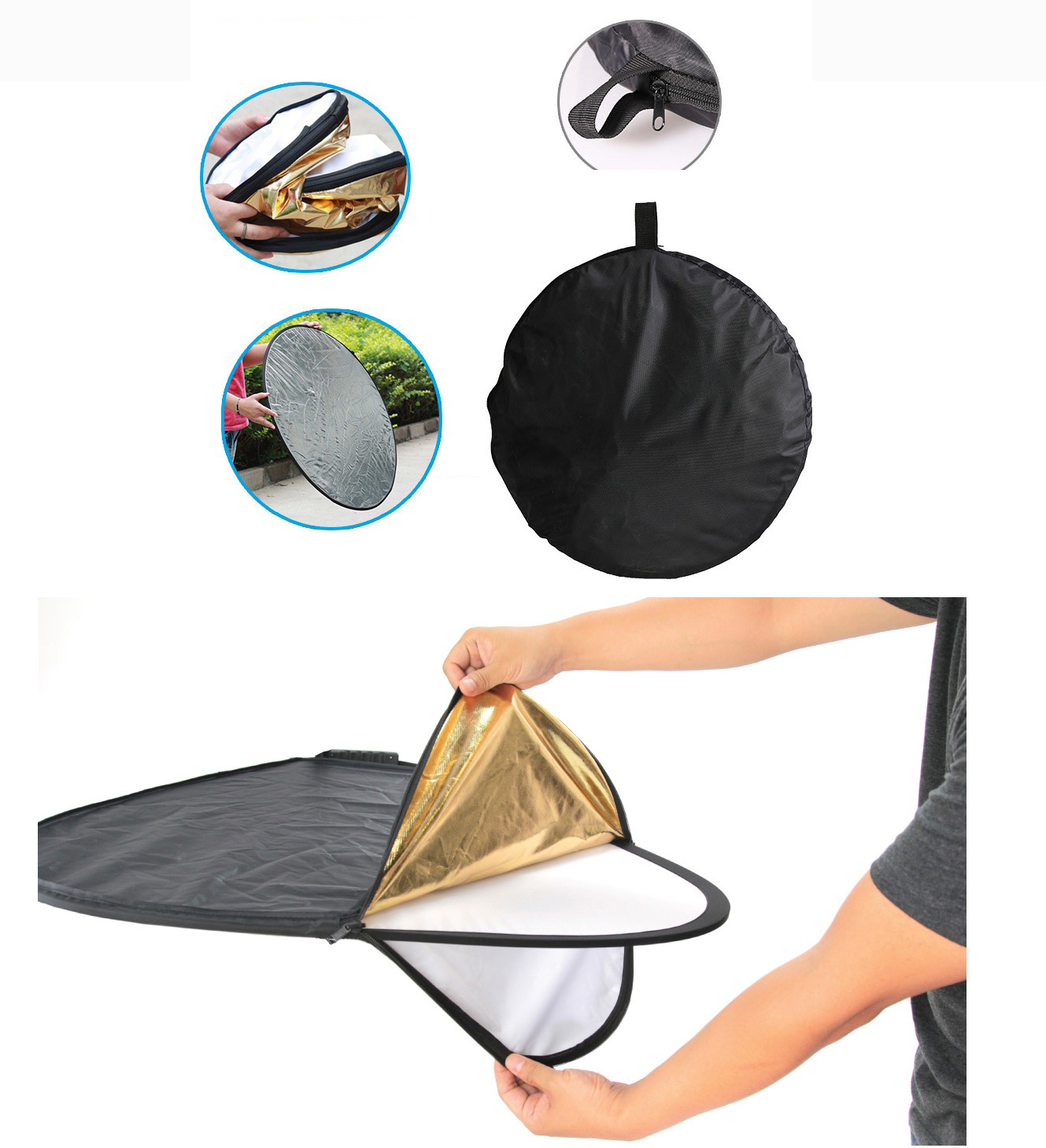 [HCM]Tấm hắt sáng 5 trong 1 (đường kính 60cm- 80cm- 110cm)
