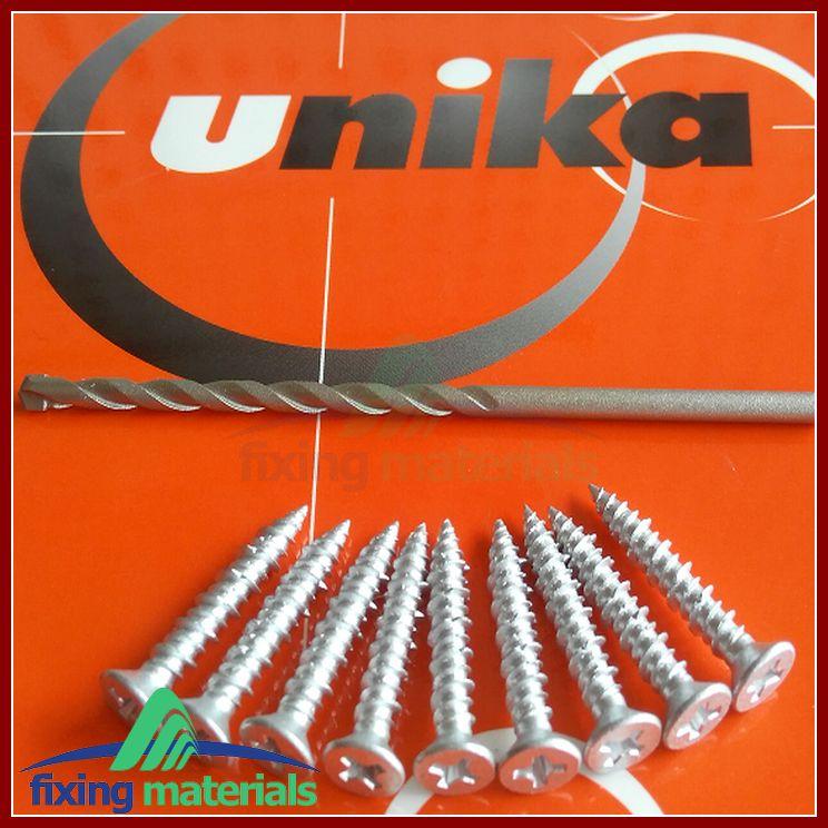 [HCM]Combo hộp vít bê tông đầu bằng Unika M5x45 kèm mũi khoan (Không cần dùng tắc kê nhựa)