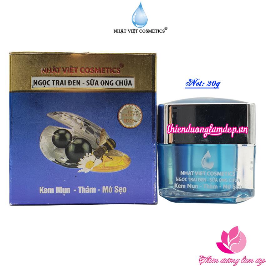 Kem mụn xóa thâm mờ sẹo Ngọc trai đen - Sữa ong chúa V13 Mỹ Phẩm NHẬT VIỆT Cosmetics 13g