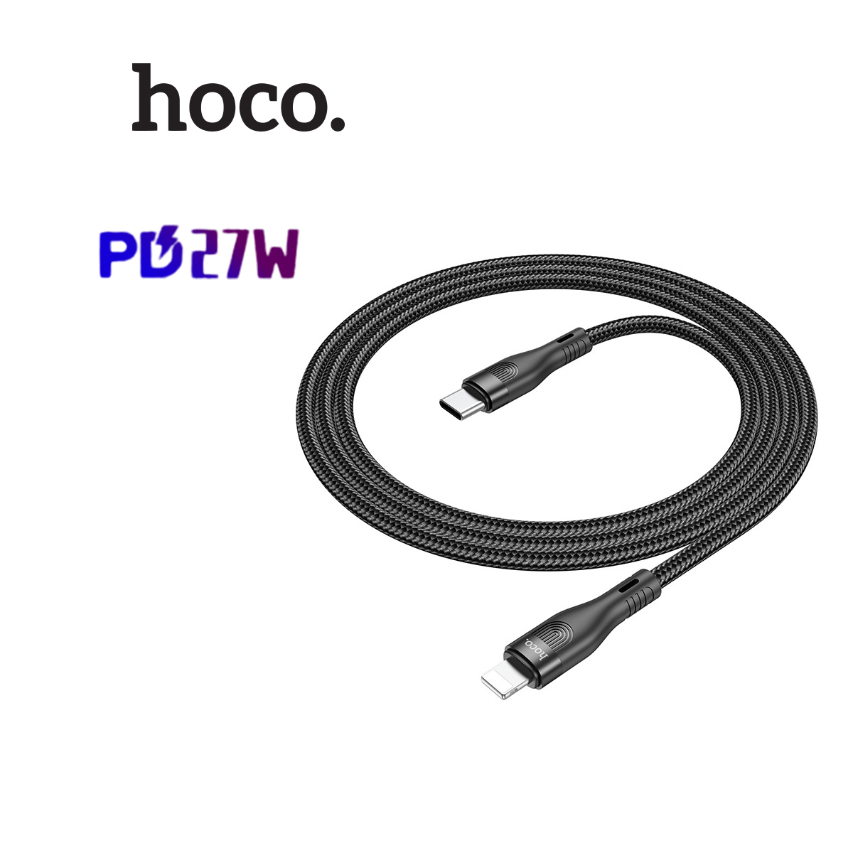 Cáp sạc nhanh pd27w type-c dùng cho ip10/11/12 hoco du14 truyền dữ liệu ,lõi hợp kim aluminum,dài 1m