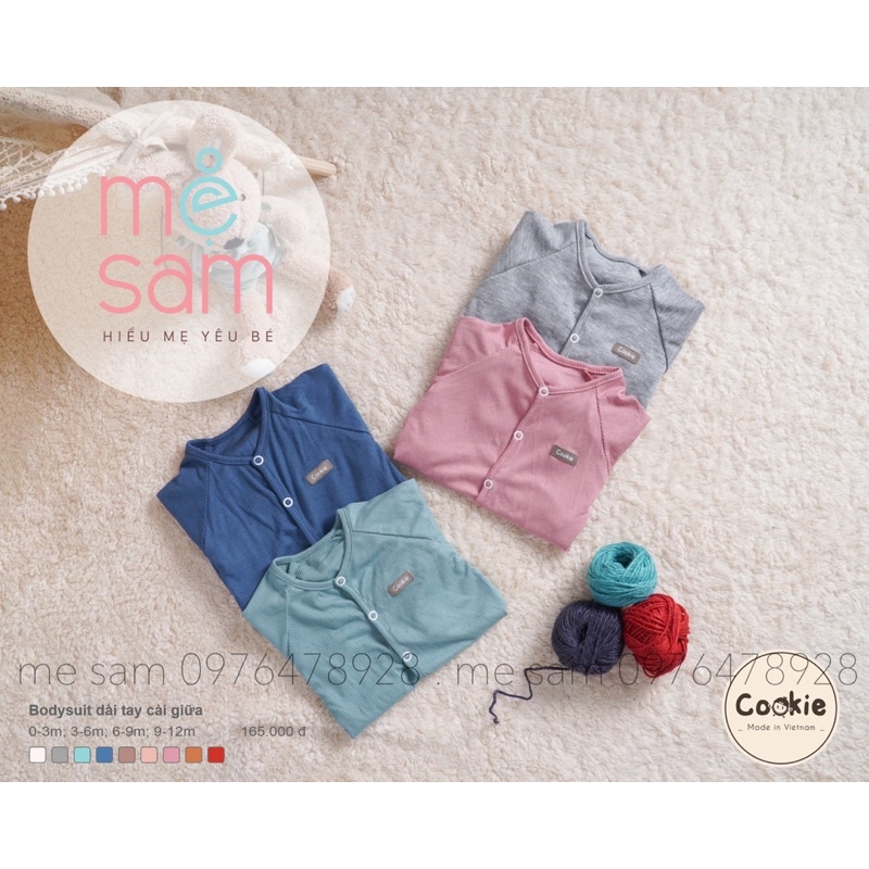 Bodysuit Dài Tay Cài Giữa Cookie