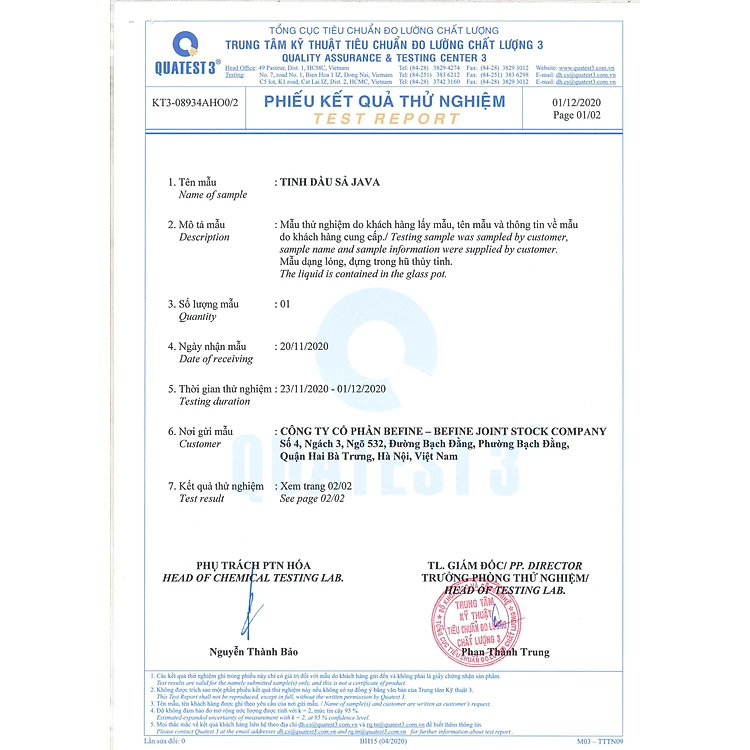 Tinh dầu sả java Befine đuổi muỗi an toàn