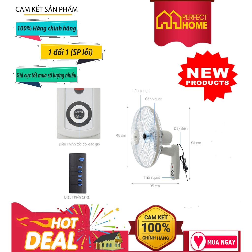 Quạt Treo Tường Midea FW40-15VFR