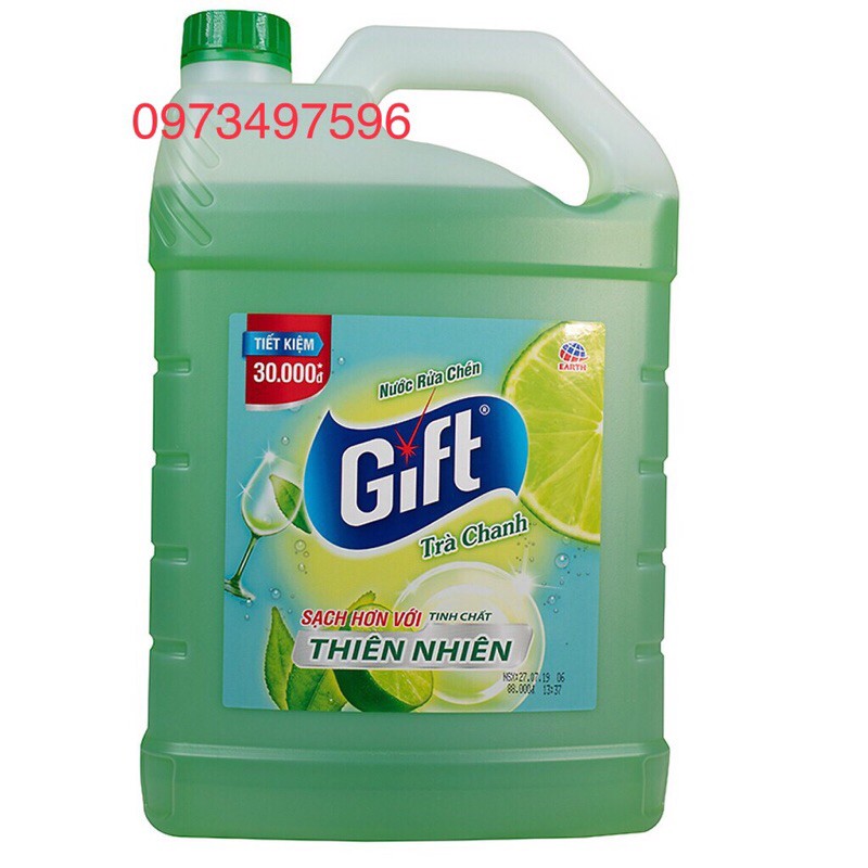Nước Rửa Chén Bát Gift Trà Chanh Can 4Kg Siêu To