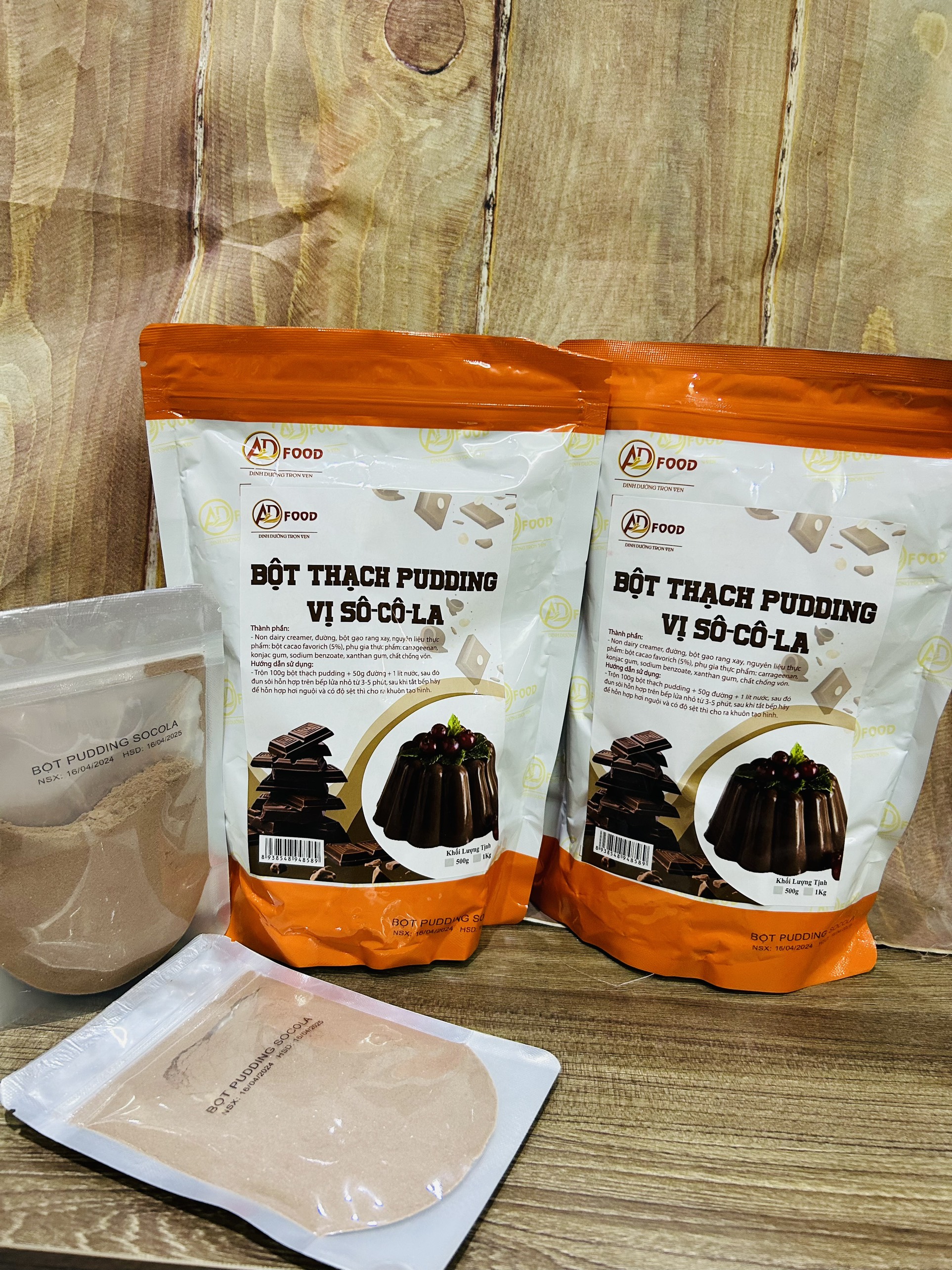 Bột Thạch Pudding Vị Sô-cô-la Thơm Ngon Gói Dùng Thử 100gr