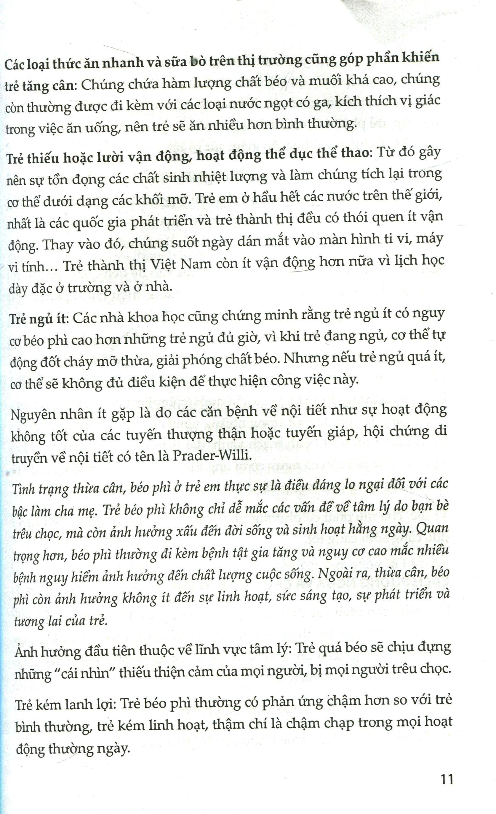 Dinh Dưỡng Cho Trẻ Béo Phì