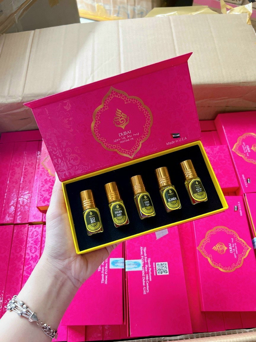 Sét tinh dầu dubai 5 chai siêu thơm