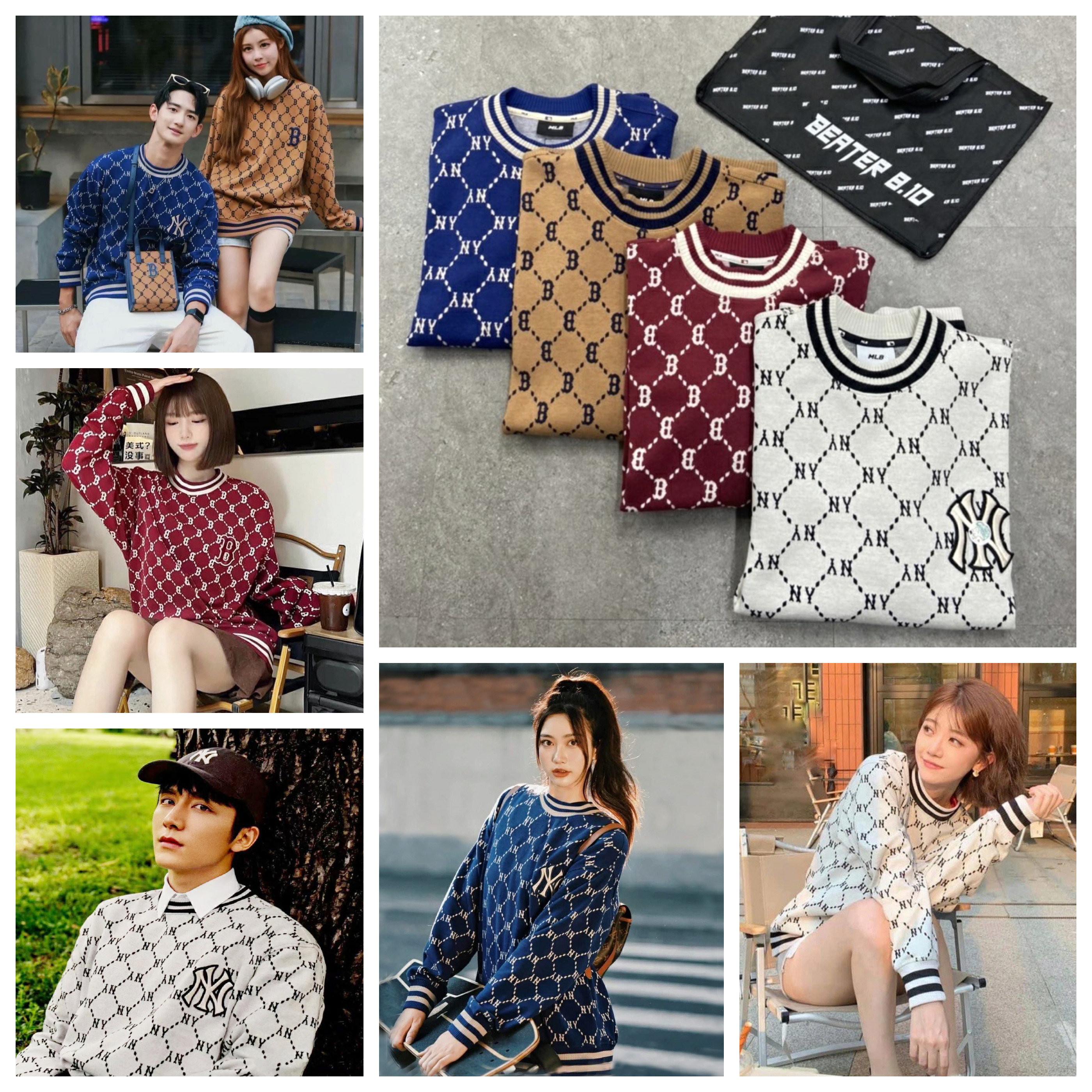Áo nỉ tay dài Sweatshirt MLB Mega nam nữ cao cấp