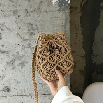 Túi bucket đan dây handmade