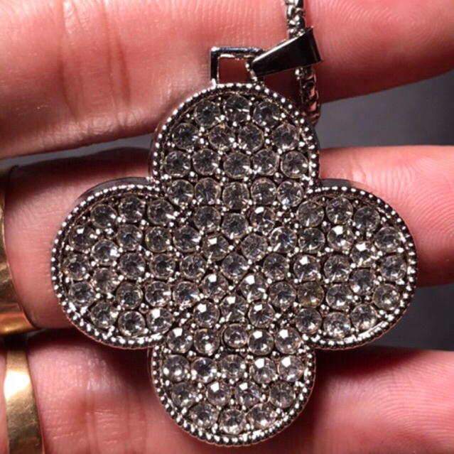 Unisex 4 leaf clover necklace silver plated fullbox-chrome heart shop