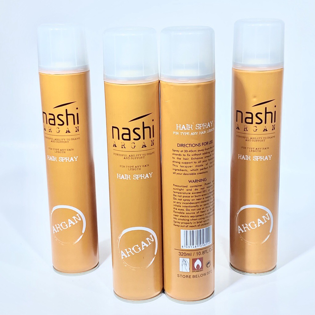 Gôm xịt tóc vào nếp tạo kiểu tóc Nashi cao cấp Ý 320ml ( tặng lược )