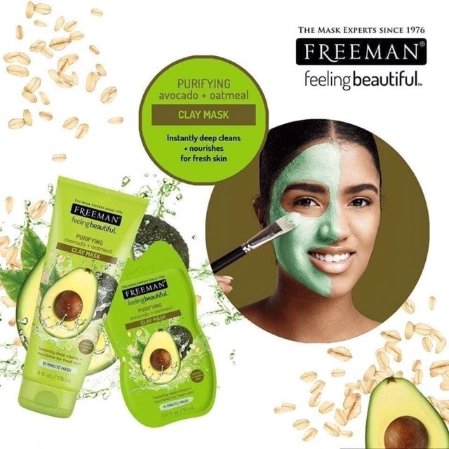 [HCM][USA] Mặt Nạ Đất Sét Bơ Freeman Purifying Avocado Oatmeal Clay Mask 175ml