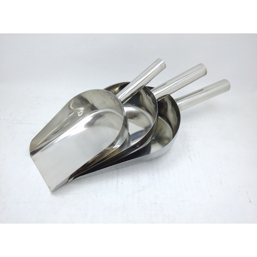 Xẻng Xúc Đá, Xúc Gạo Inox Có Tay Cầm