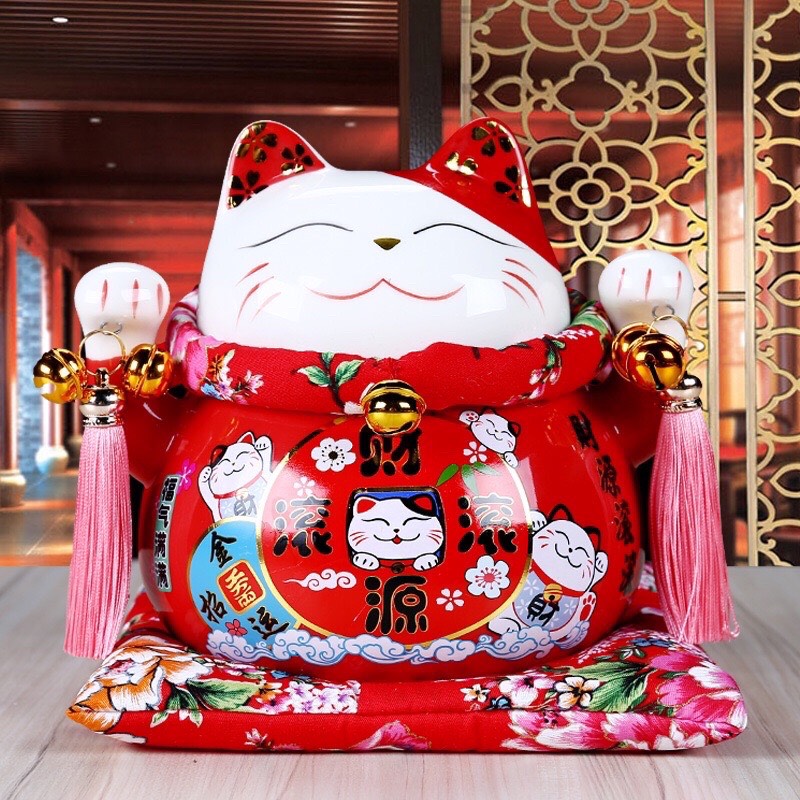 Mèo thần tài chiêu khách cao 25cm tiết kiệm