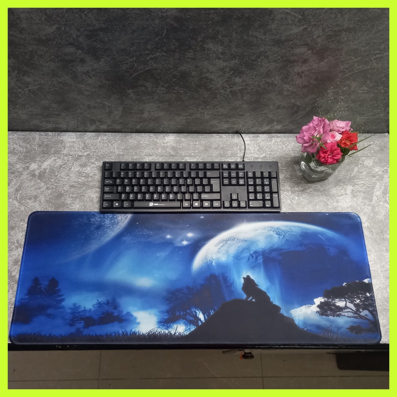 Lót chuột cỡ lớn, bàn di chuột hình vũ trụ, ngân hà size lớn, 800x300x2mm, đế chống trượt tốt, di chuột êm ái