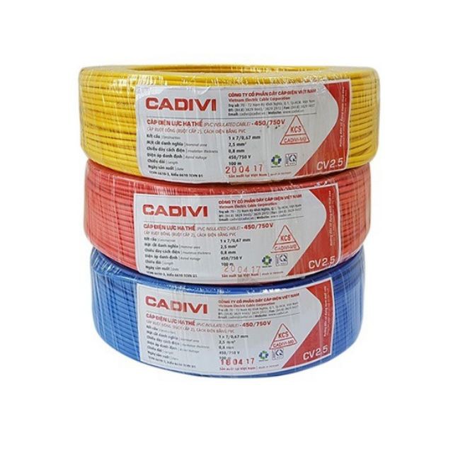 DÂY ĐIỆN CADIVI 1.5/ 2.0/ 2.5/ 3.5 (GIÁ BÁN 5M)
