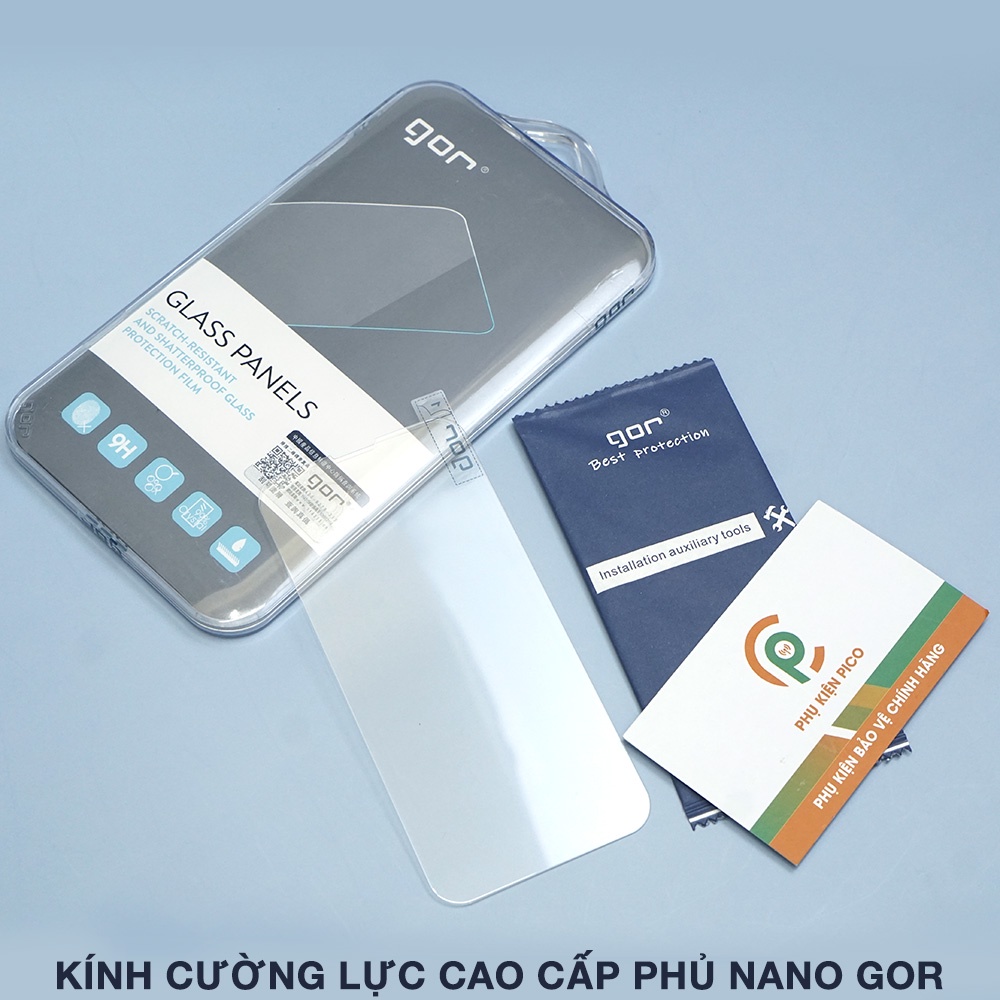Kính cường lực Iphone 16 Pro Max / 15 Pro Max / 14 Plus / 13 Mini / 12 Pro / 11 / Xs full màn hình trong suốt hãng GOR
