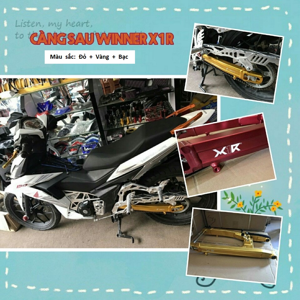 GẮP (CÀNG SAU) CHO WINNER150 (X1R) MÀU BẠC