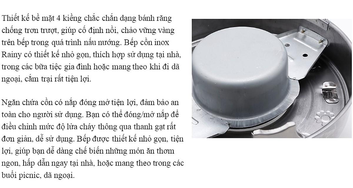 Bếp cồn inox Rainy cao cấp