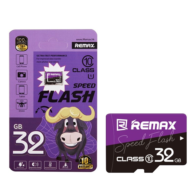 Thẻ nhớ microSDHC Remax 32GB Class 10 80MB/s - Bảo hành 5 năm (Đen) - Hãng phân phối chính thức