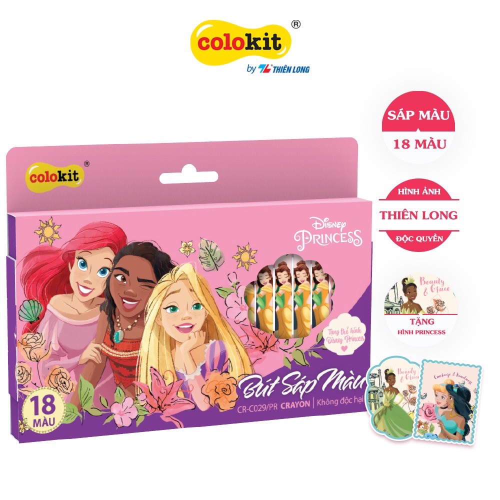 Bút sáp màu thiên long disney princess cr-c029/pr