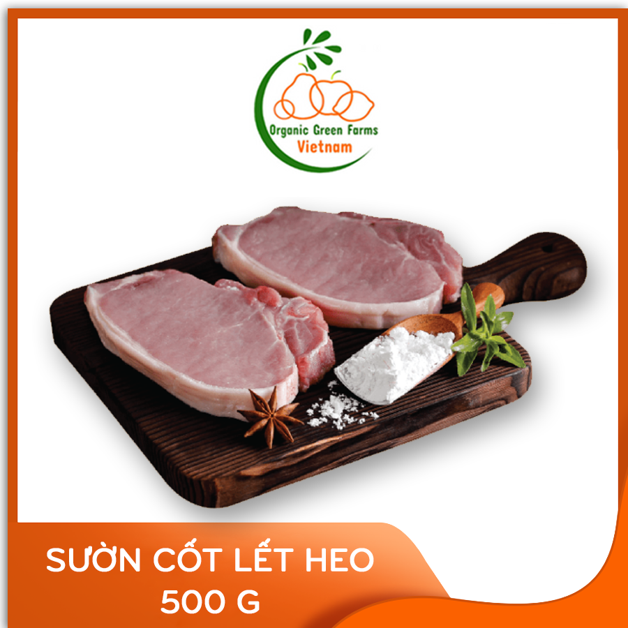 [ogf] - sườn cốt lết heo (500 gr/bao) - [ giao nhanh 4h hcm ] (thích hợp các món kho tiêu, nướng, xào,...)