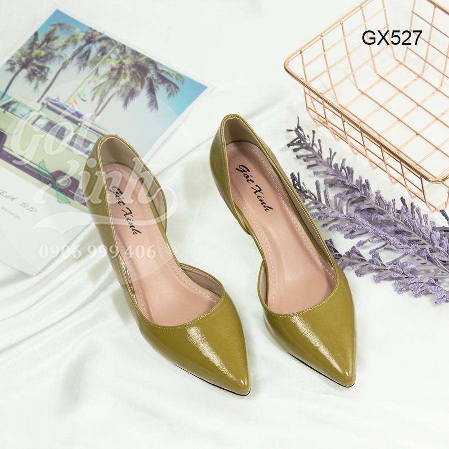 Giày cao gót 5 phân mũi nhọn khoét eo 1 bên - Có size lớn 40 trở lên