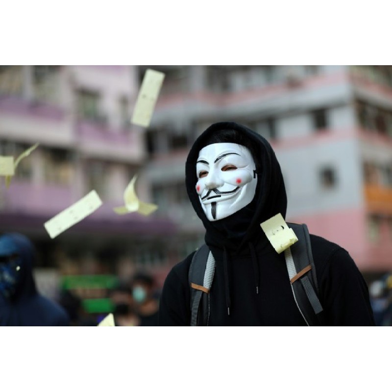 [7-11/12 VOUCHER 8%]Mặt nạ Hacker - Anonymous hóa trang Trung thu, Halloween cho trẻ em và người lớn