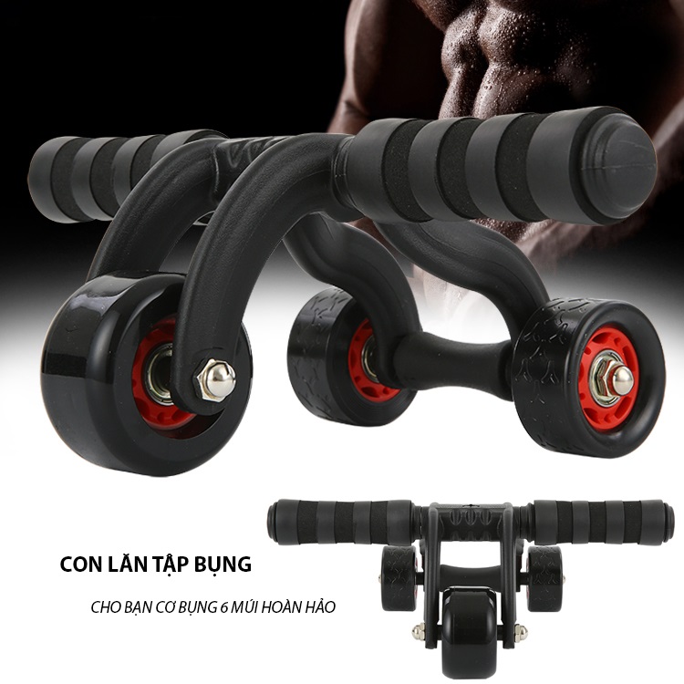 Con lăn 4 bánh tập cơ bụng
