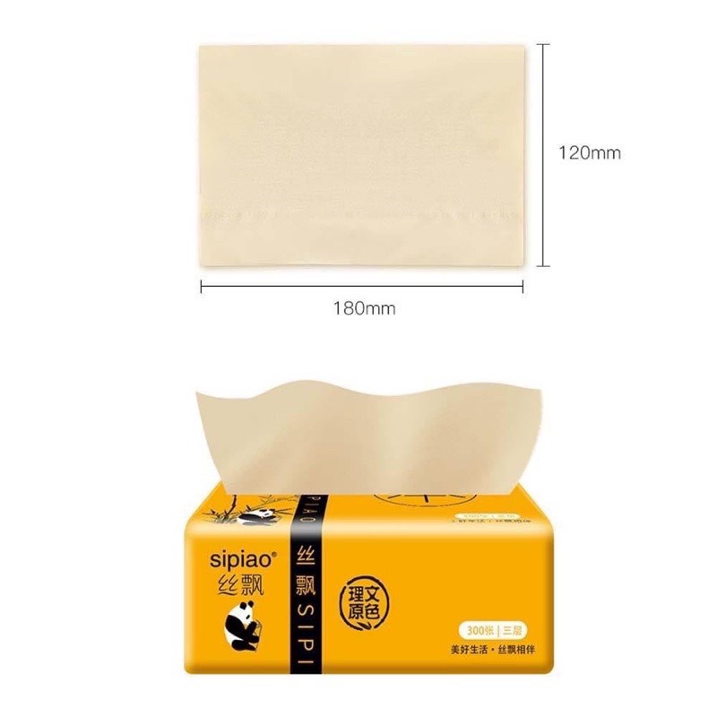Combo 2 bịch khăn giấy Gấu trúc siêu dai siêu mềm mịn (300 tờ 3 lớp)