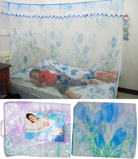 Mùng-màn tuyn hoa xanh 2mx3m Không Cửa Màn hà nội chân cao 2M (Bảo hành 1 đổi 1)