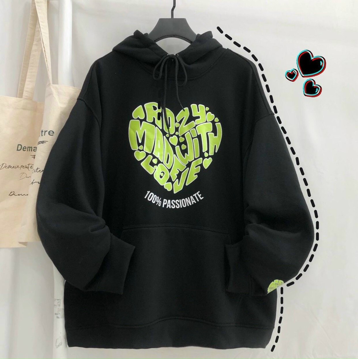 Áo Khoác Hoodie, Áo Khoác Nỉ ngoại Trái Tim Thương Nam Nữ-tp