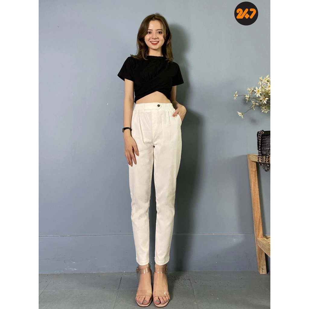 Quần baggy kaki tự sắn ống