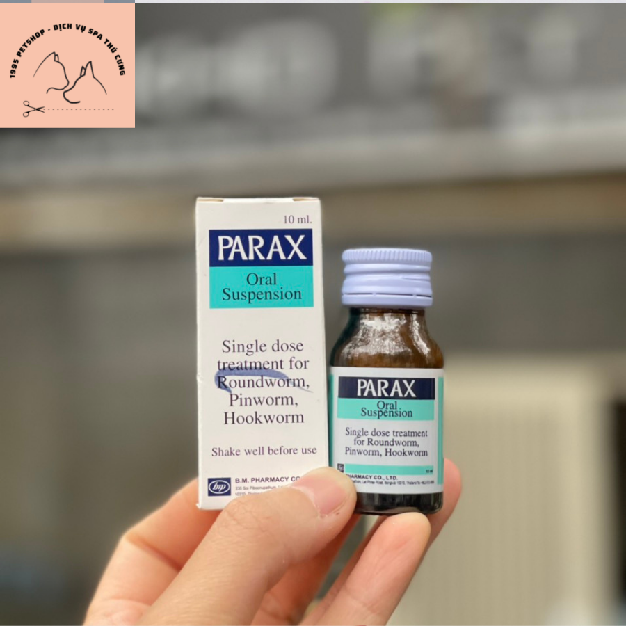 Parax tẩy giun dạng nước cho chó mèo.