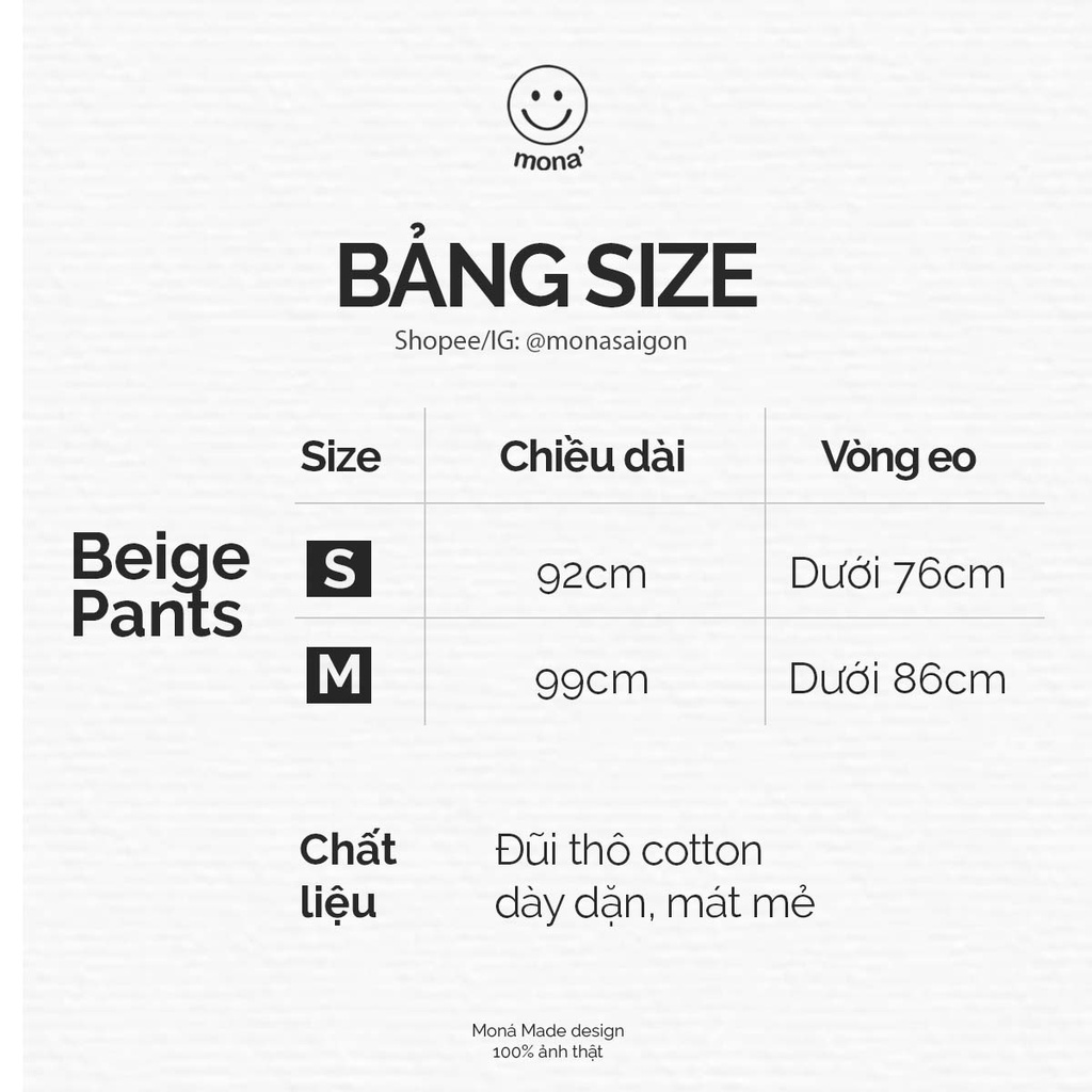 Quần đũi thô MONÁ - BEIGE TRẮNG/BE