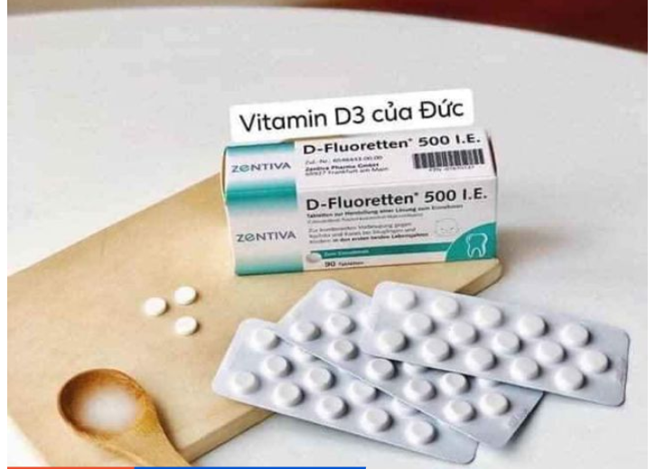 [HÀNG ĐỨC] Vitamin D Fluoretten 500 I.E