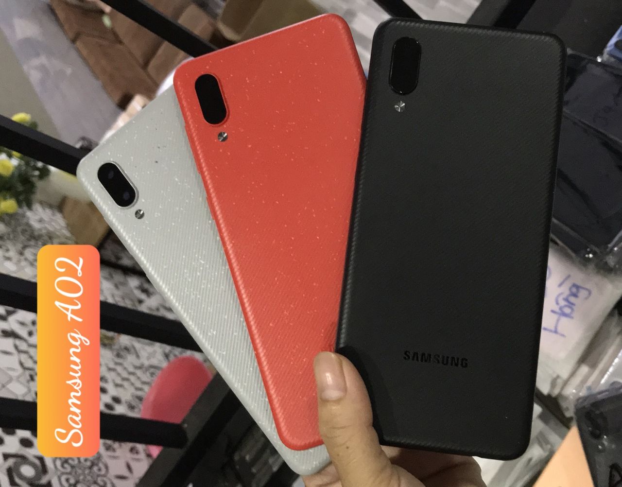 Bộ vỏ samsung A02 (bộ gồm lưng, sườn, phím, kính camera)