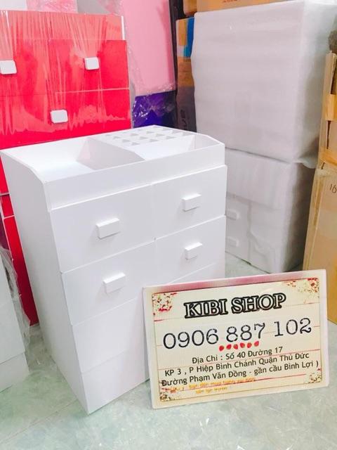 TỦ MỸ PHẨM 5 TẦNG TRẮNG